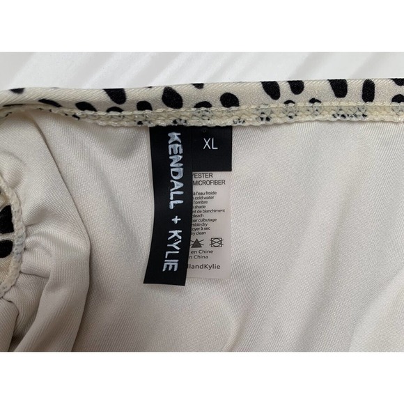 Kendall + Kylie One shoulder Top, Bottom Animal Dot Print Bikini Sz. XL Mob Wife - Picture 9 of 12